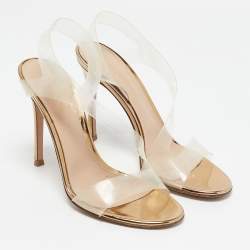 Gianvito Rossi Transparent PVC Metropolis Ankle Strap Sandals Size 37.5