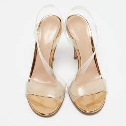 Gianvito Rossi Transparent PVC Metropolis Ankle Strap Sandals Size 37.5