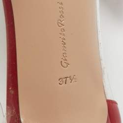 Gianvito Rossi Transparent/Red Patent Leather and PVC Plexi Pumps Size 37.5