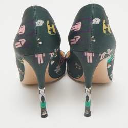 Gianvito Rossi Green Satin Gianvito 85 Pointed Toe Pumps Size 40