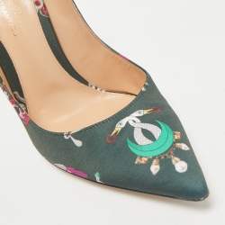 Gianvito Rossi Green Satin Gianvito 85 Pointed Toe Pumps Size 40