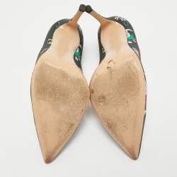 Gianvito Rossi Green Satin Gianvito 85 Pointed Toe Pumps Size 40