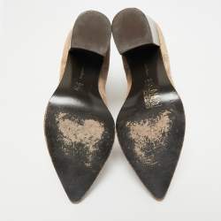 Pre Owned Gianvito Rossi Beige Suede Pointed Ankle Length Boots Size 38