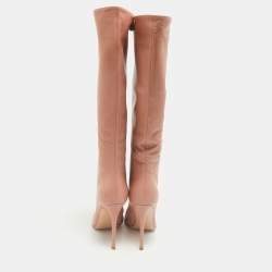 Gianvito Rossi Dusty Pink Leather Suzan Knee Length Boots Size 39