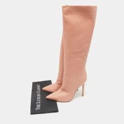Gianvito Rossi Dusty Pink Leather Suzan Knee Length Boots Size 39