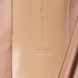 Pre Owned Gianvito Rossi Beige Satin 105 Pointed Toe Pumps Size 37.5