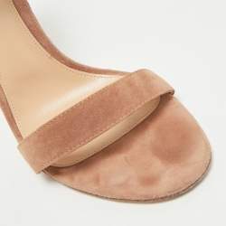 Gianvito Rossi Beige Suede Portofino Ankle Strap Sandals Size 40
