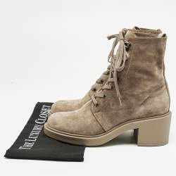 Gianvito Rossi Beige Suede Foster Ankle Length Boots Size 38