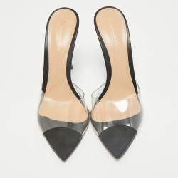 Pre Owned Gianvito Rossi Black PVC Elle Slide Sandals Size 38