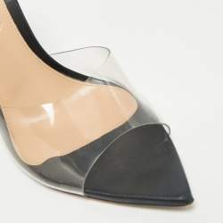 Pre Owned Gianvito Rossi Black PVC Elle Slide Sandals Size 38