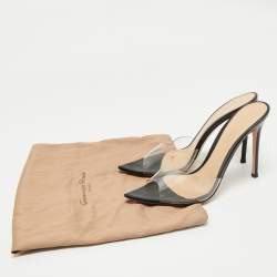 Pre Owned Gianvito Rossi Black PVC Elle Slide Sandals Size 38