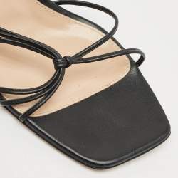 Gianvito Rossi Black Leather Sylvie Sandals Size 37.5