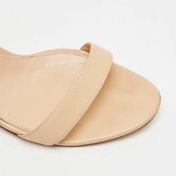 Gianvito Rossi Beige Leather Portofino Sandals Size 41.5
