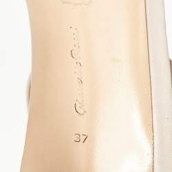Pre Owned Gianvito Rossi Beige Leather Portofino Ankle Strap Sandals Size 37