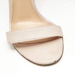 Pre Owned Gianvito Rossi Beige Leather Portofino Ankle Strap Sandals Size 37