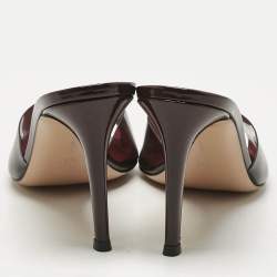 Gianvito Rossi Brown PVC Elle Slide Sandals Size 40.5