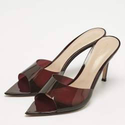 Gianvito Rossi Brown PVC Elle Slide Sandals Size 40.5