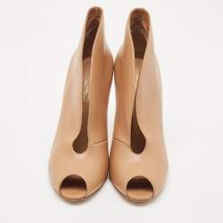Gianvito Rossi Beige Leather Vamp Boots Size 40.5
