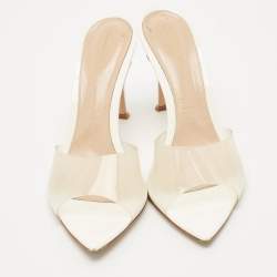 Gianvito Rossi Transparent PVC Elle 105 Slide Sandals Size 41