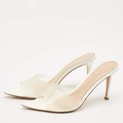Gianvito Rossi Transparent PVC Elle 105 Slide Sandals Size 41