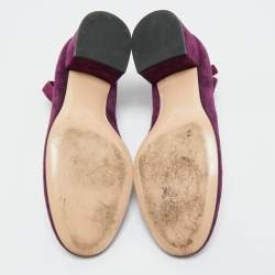 Pre Owned  Gianvito Rossi Purple Suede Mary Jane Pumps Size 37.5