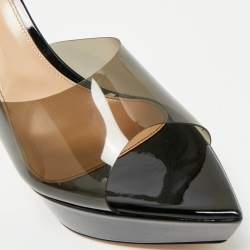 Pre Owned Gianvito Rossi Black PVC Betty Platform Mules Size 40