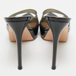 Pre Owned Gianvito Rossi Black PVC Betty Platform Mules Size 40