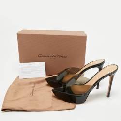 Pre Owned Gianvito Rossi Black PVC Betty Platform Mules Size 40