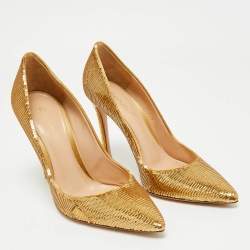 Gianvito Rossi Gold Sequins Gianvito Pumps Size 36.5