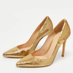 Gianvito Rossi Gold Sequins Gianvito Pumps Size 36.5