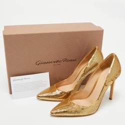 Gianvito Rossi Gold Sequins Gianvito Pumps Size 36.5