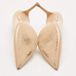 Gianvito Rossi Beige Patent Leather Gianvito Pointed Toe Pumps Size 41