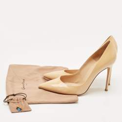 Gianvito Rossi Beige Patent Leather Gianvito Pointed Toe Pumps Size 41