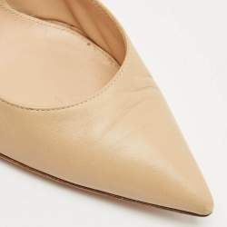 Gianvito Rossi Beige Leather Gianvito Pointed Toe Pumps Size 39
