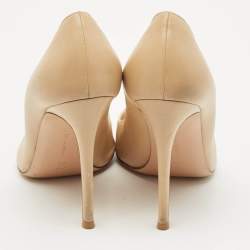 Gianvito Rossi Beige Leather Gianvito Pointed Toe Pumps Size 39