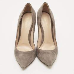 Gianvito Rossi Dark Grey Suede Gianvito Pointed Toe Pumps Size 39