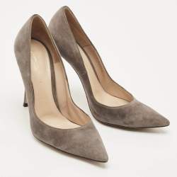 Gianvito Rossi Dark Grey Suede Gianvito Pointed Toe Pumps Size 39