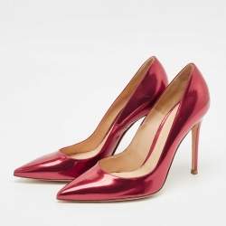 Gianvito Rossi Red Patent Leather Pointed Toe Pumps Size 39.5