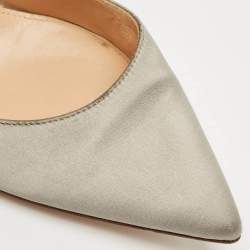 Gianvito Rossi Grey Satin Gianvito Pointed Toe Pumps Size 38.5