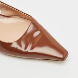 Gianvito Rossi Brown Leather Lindsay Slingback Flats Size 36.5