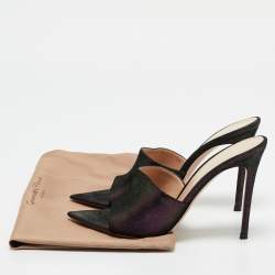 Gianvito Rossi Purple Suede Elle Slide Sandals Size 38