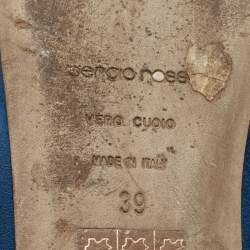 Pre Owned Gianvito Rossi Blue/Gold Leather and Suede Ballet Flats Size 39