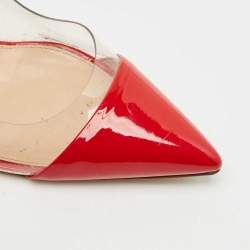 Pre Owned Gianvito Rossi Red/Transparent Patent Leather and PVC Plexi Pumps Size 39