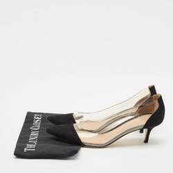 Pre Owned Gianvito Rossi Black/Transparent Suede and PVC Plexi Pumps Size 39
