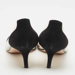 Pre Owned Gianvito Rossi Black/Transparent Suede and PVC Plexi Pumps Size 39