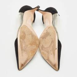 Pre Owned Gianvito Rossi Black/Transparent Suede and PVC Plexi Pumps Size 39