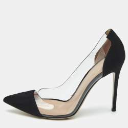 Gianvito Rossi Black Suede and PVC Plexi Pumps Size 41