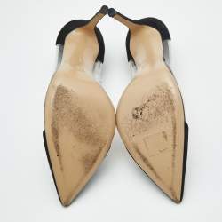 Pre Owned Gianvito Rossi Black Suede and PVC Plexi Pumps Size 41