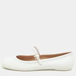 Gianvito Rossi White Leather Carla Ballet Flats Size 38