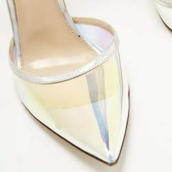 Pre Owned Gianvito Rossi Iridescent Leather and  PVC Ankle Strap Pumps  Size 40.5